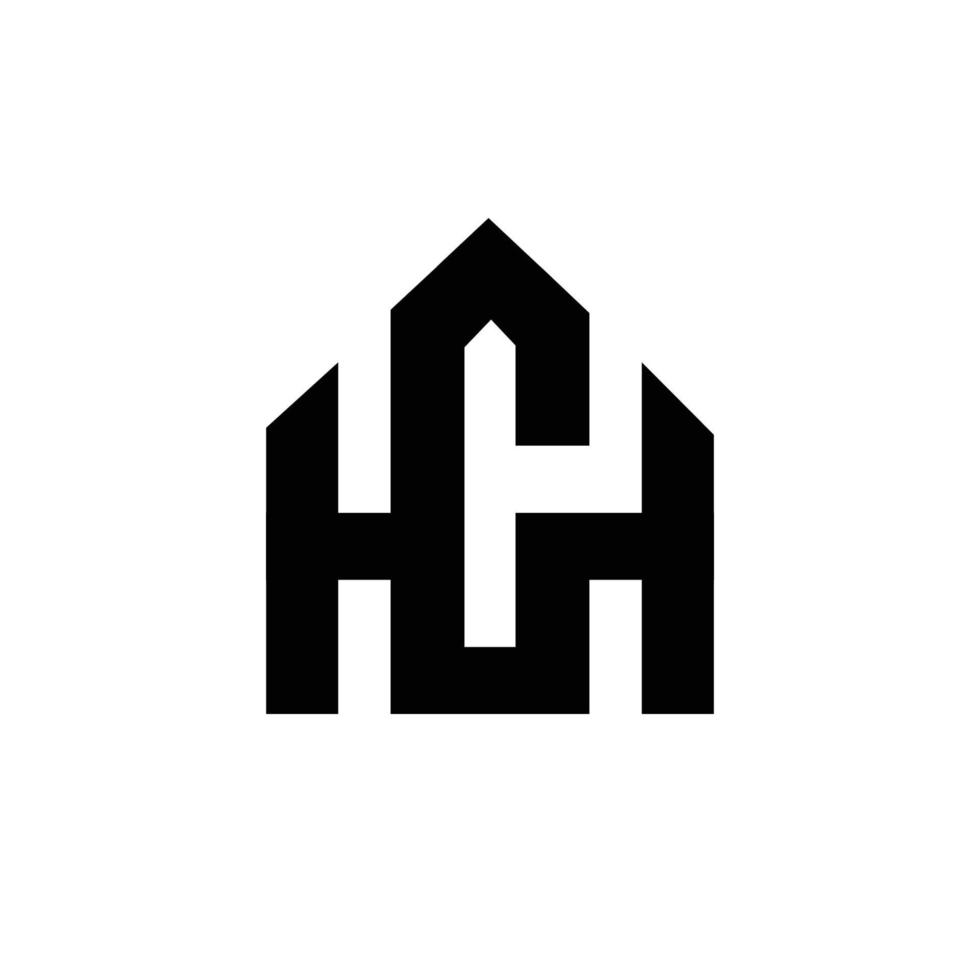 Logotipo inicial de hch para empresas inmobiliarias modernas y geniales. vector