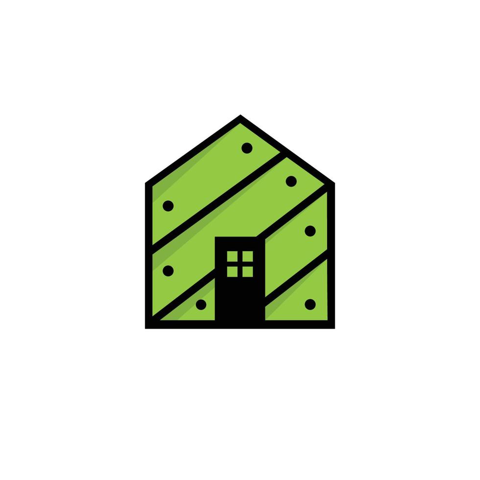 The logo design for a wooden house is unique and strong vector