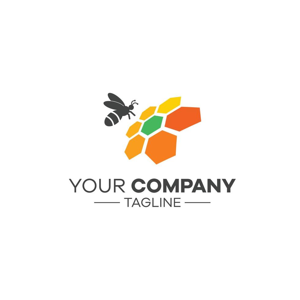 Modern and elegant bee logo design suitable for honey company vector