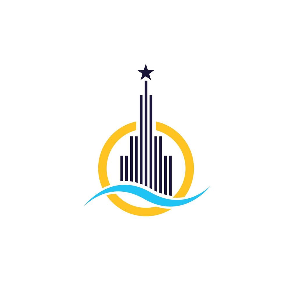 logotipo de empresa inmobiliaria moderno y elegante vector