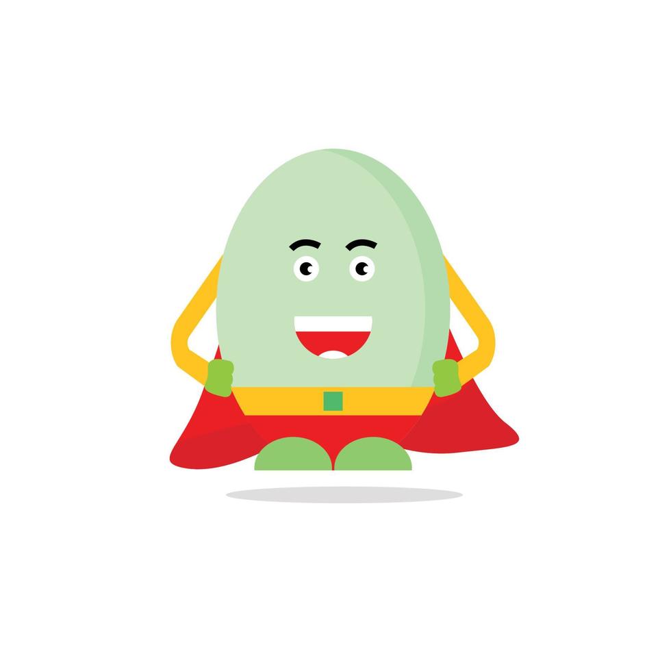 mascot super hero cheerful egg vector