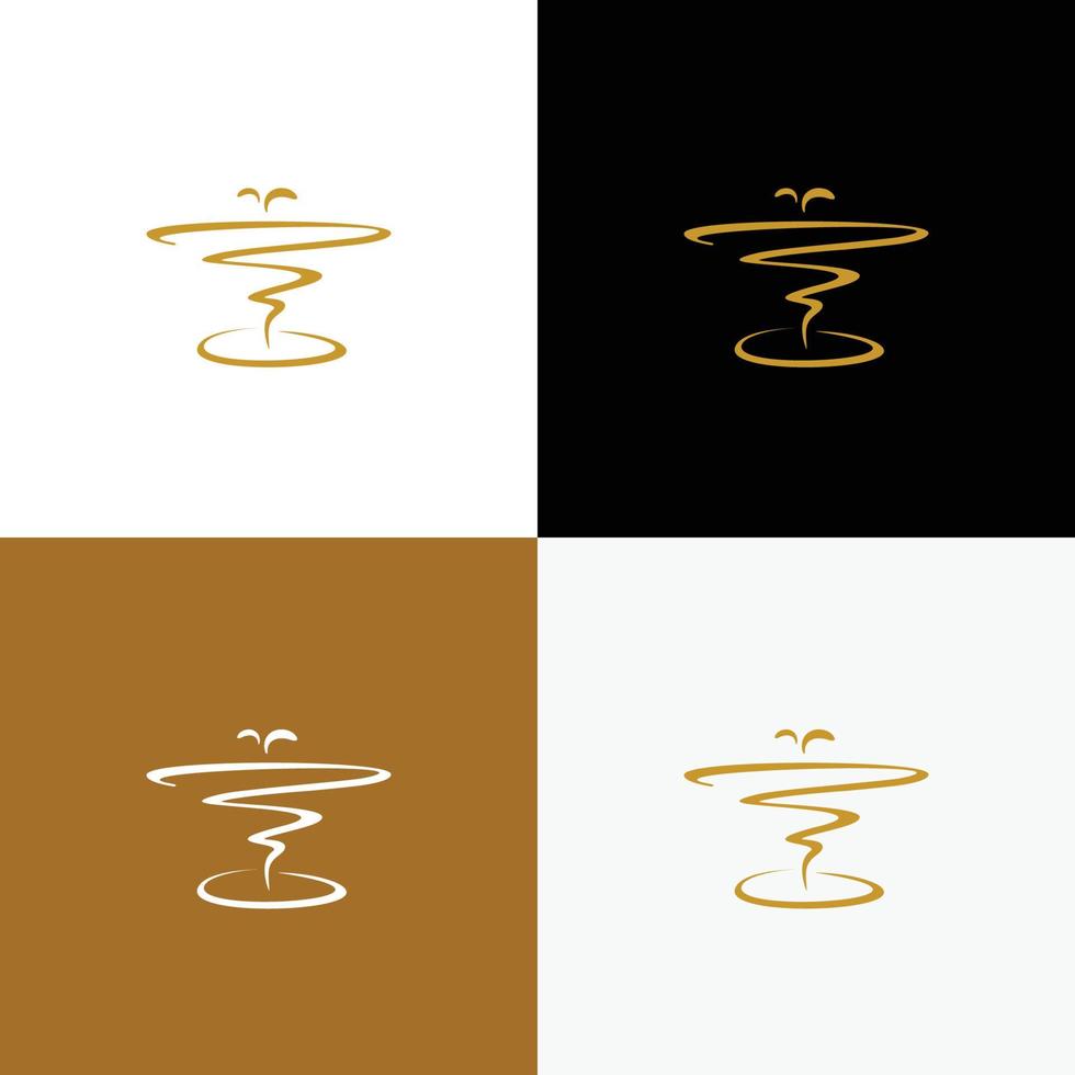 Luxury and modern fountain logo design 2 vector