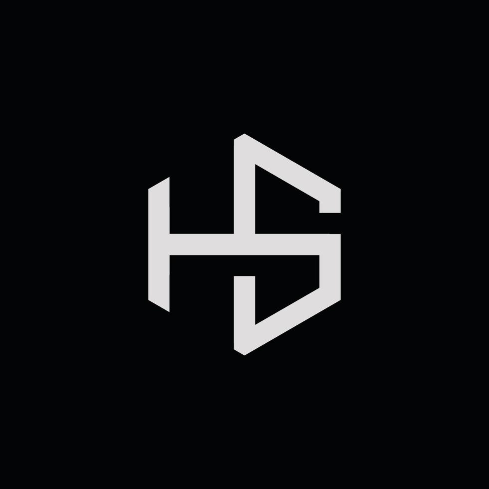 Initial and modern logo designs for the letters H and S vector