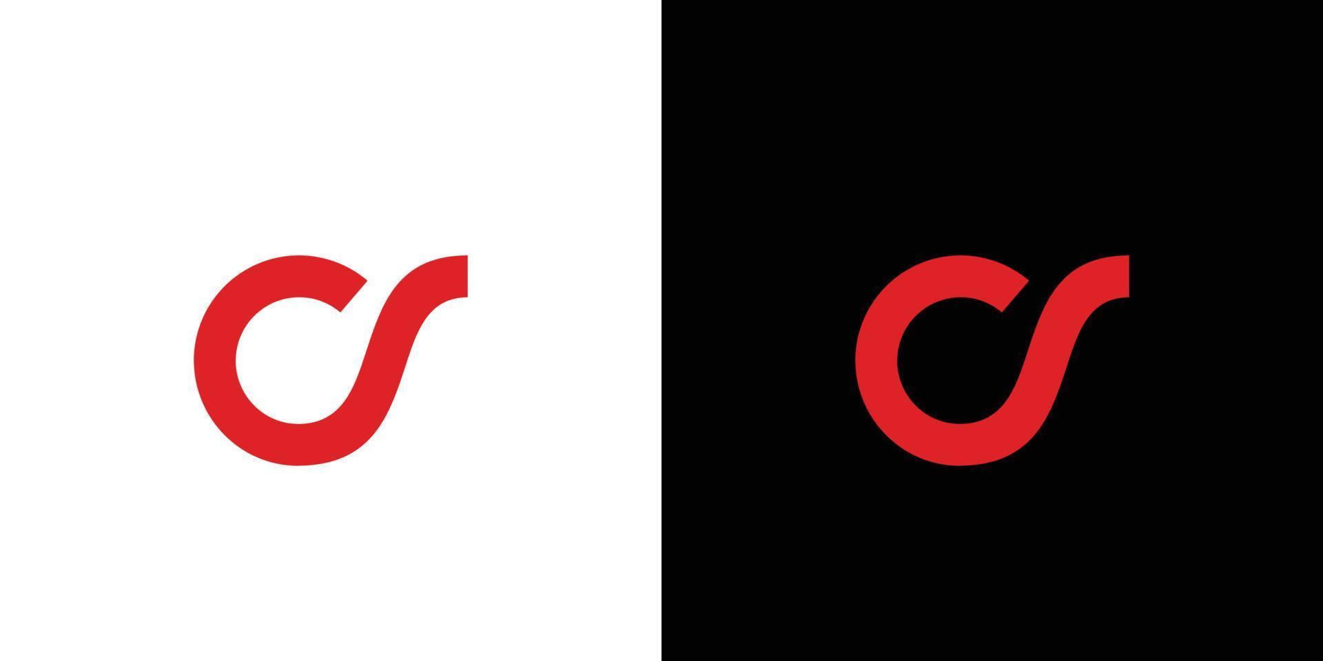 logotipo de iniciales cs simple y moderno vector