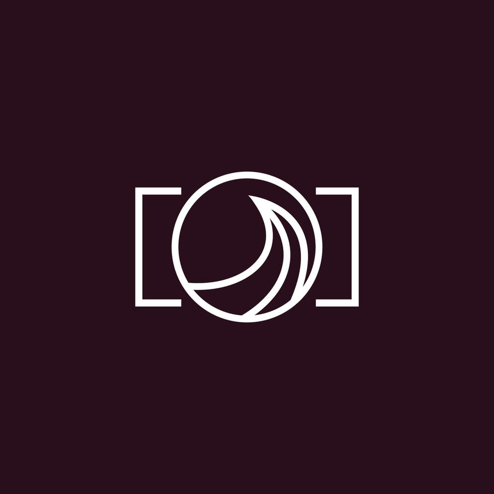 Modern and professional beach camera design logo vector