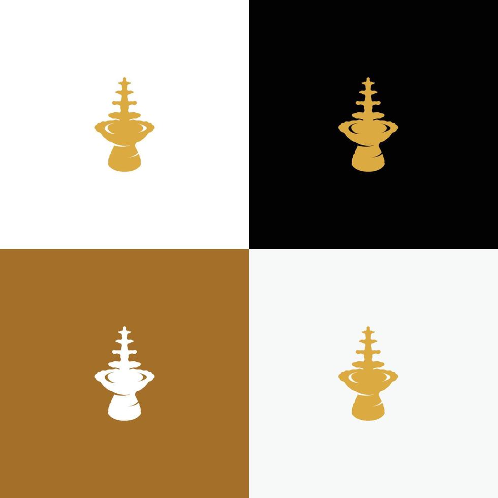 Luxury and modern fountain logo design 3 vector