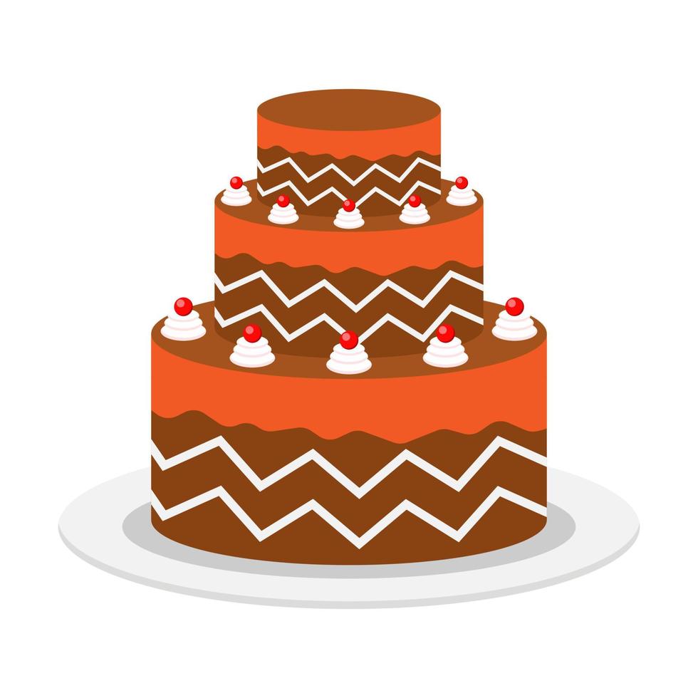 Beautiful cake flat illustration vector