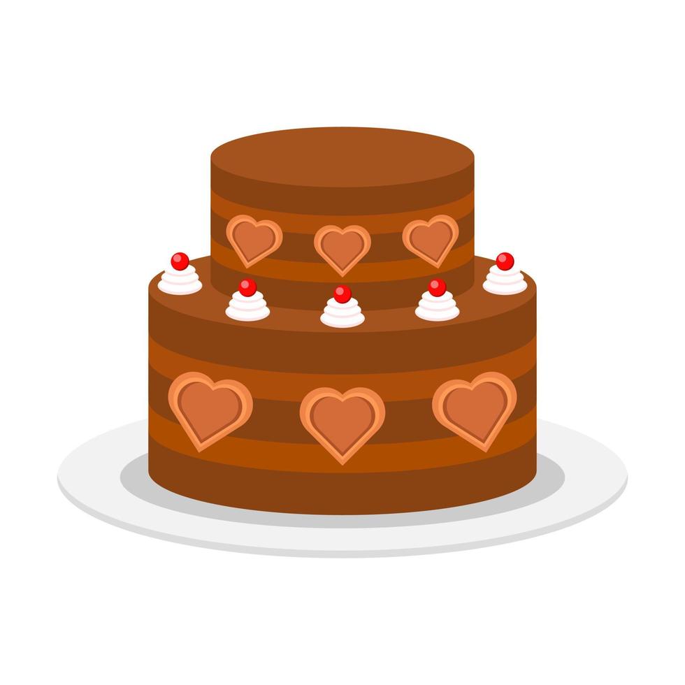 Beautiful cake flat illustration vector