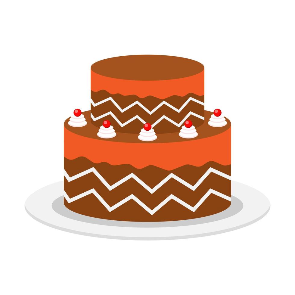 Beautiful cake flat illustration vector