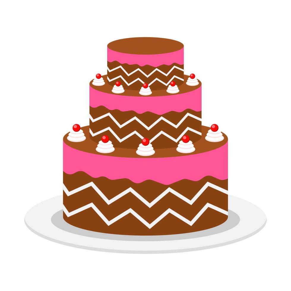 Beautiful cake flat illustration vector