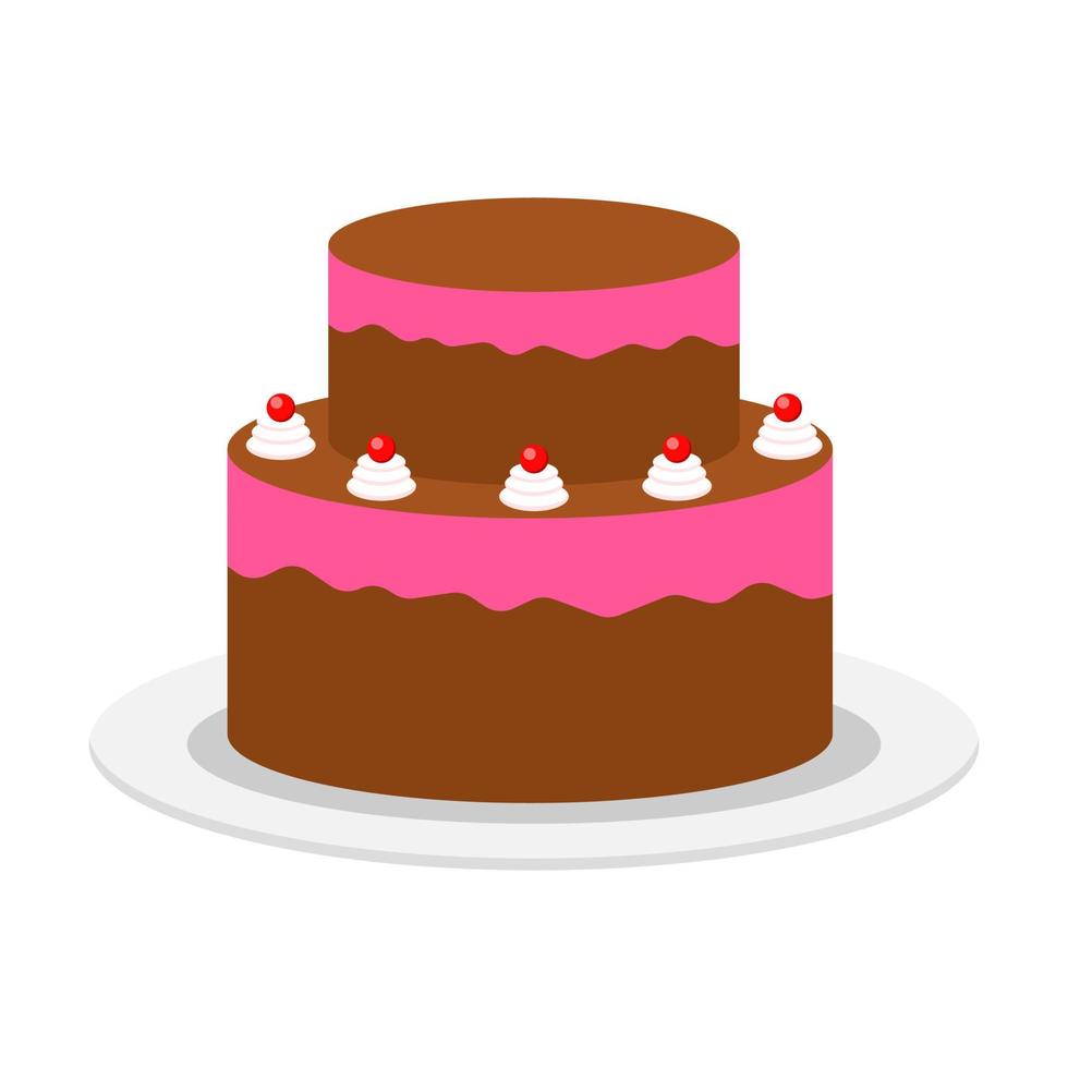 Beautiful cake flat illustration vector