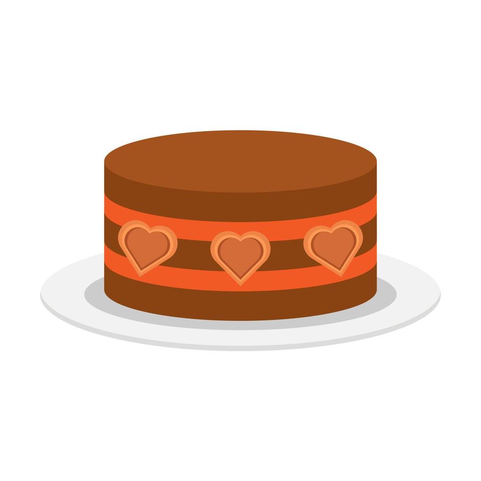 Beautiful cake flat illustration vector