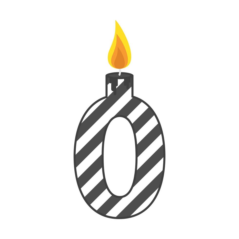 Birthday candle number flat illustration vector