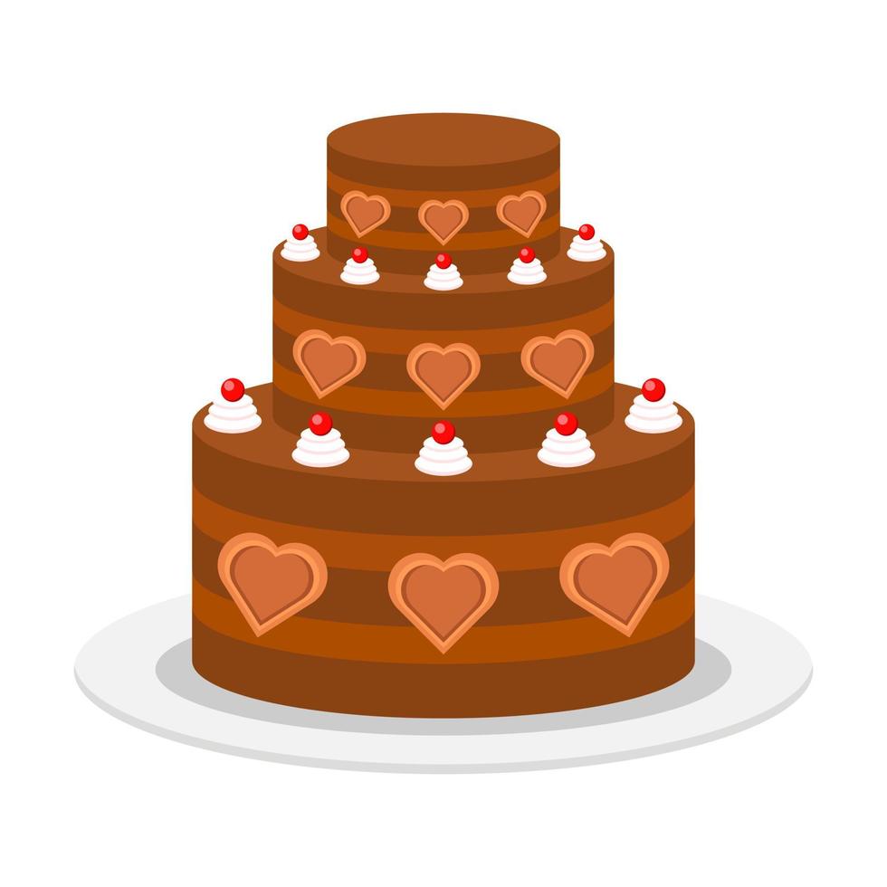 Beautiful cake flat illustration vector