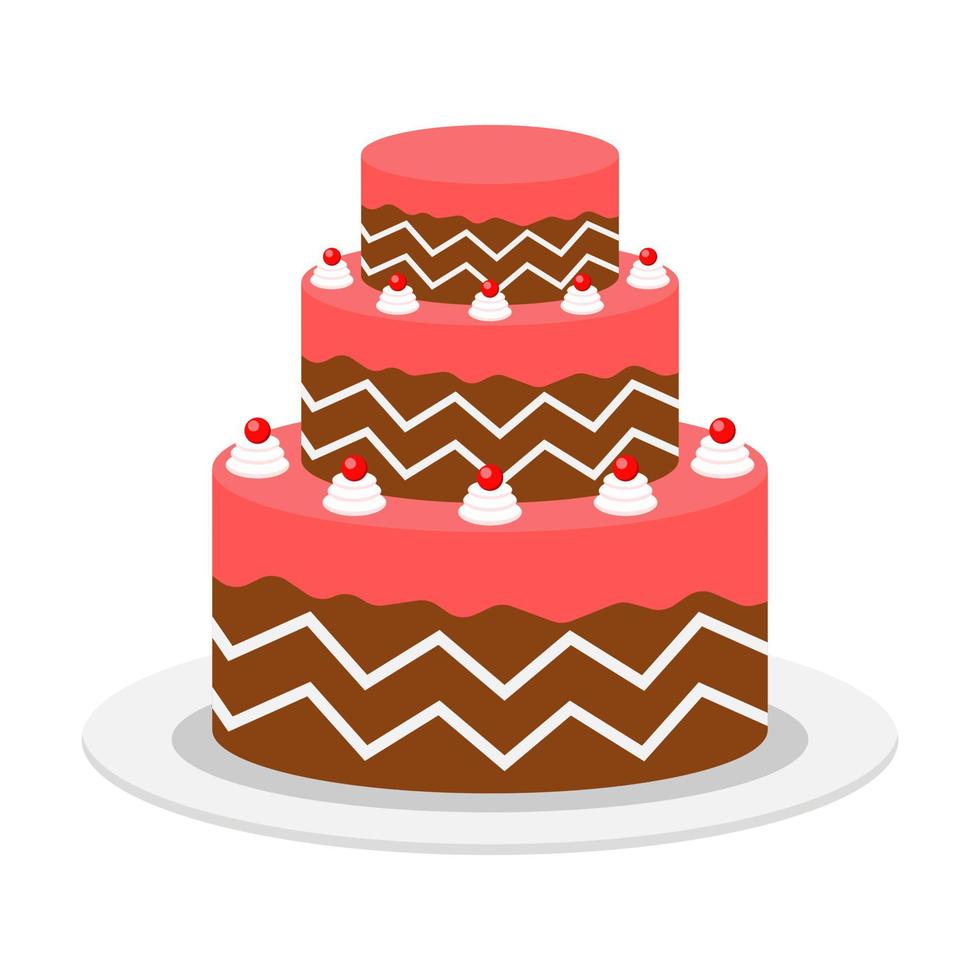 Beautiful cake flat illustration vector