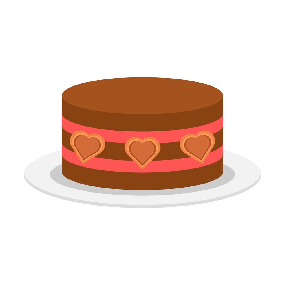 Beautiful cake flat illustration vector