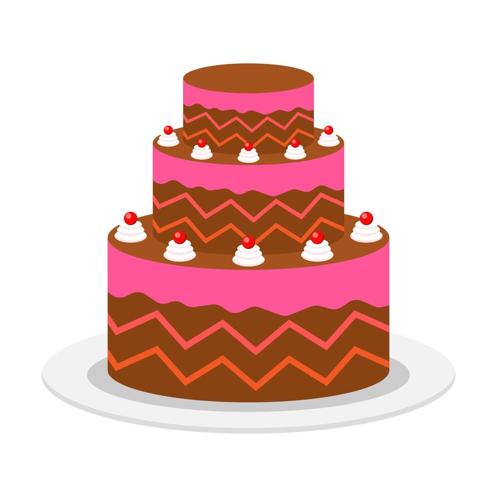 Beautiful cake flat illustration vector