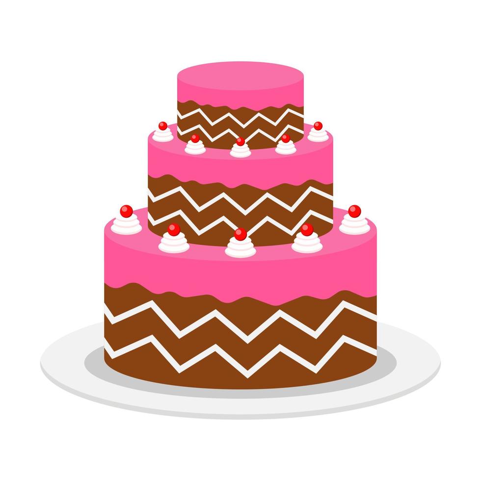 Beautiful cake flat illustration vector