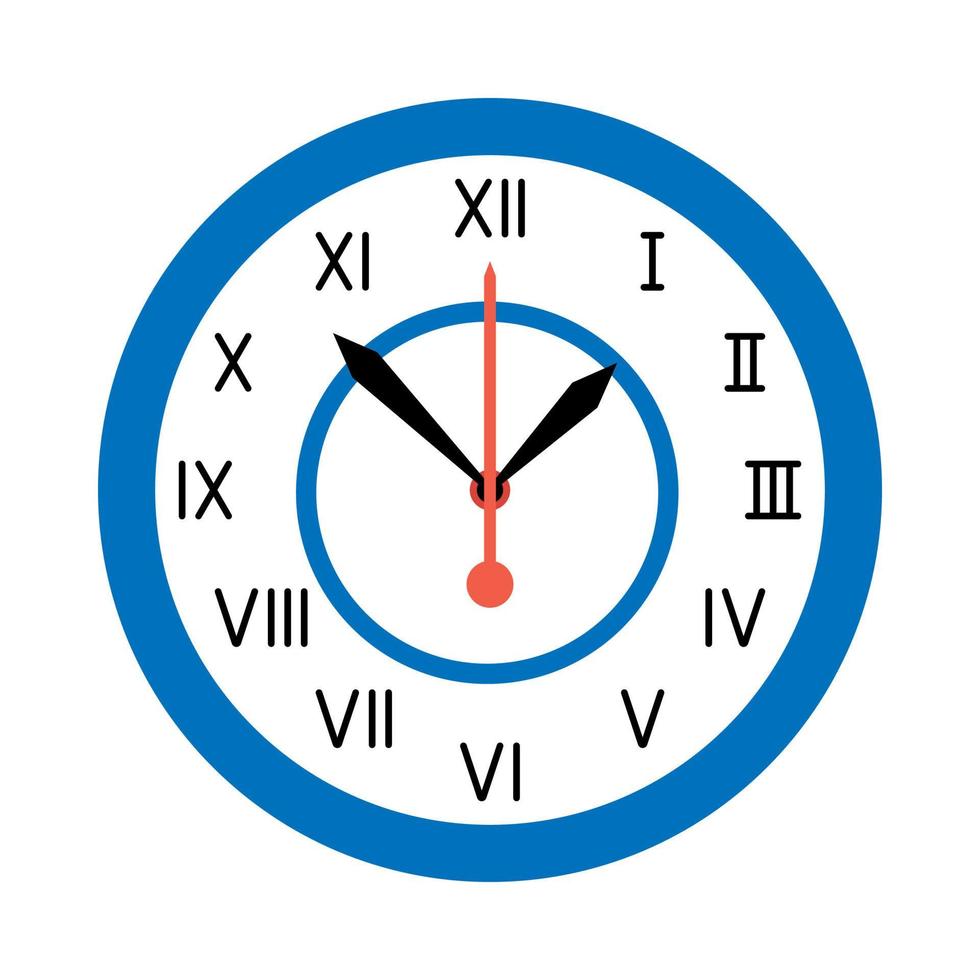 Wall clock template flat illustration vector