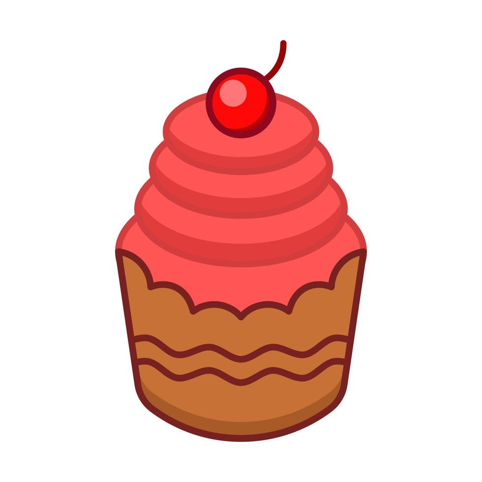 Beautiful cake flat illustration vector