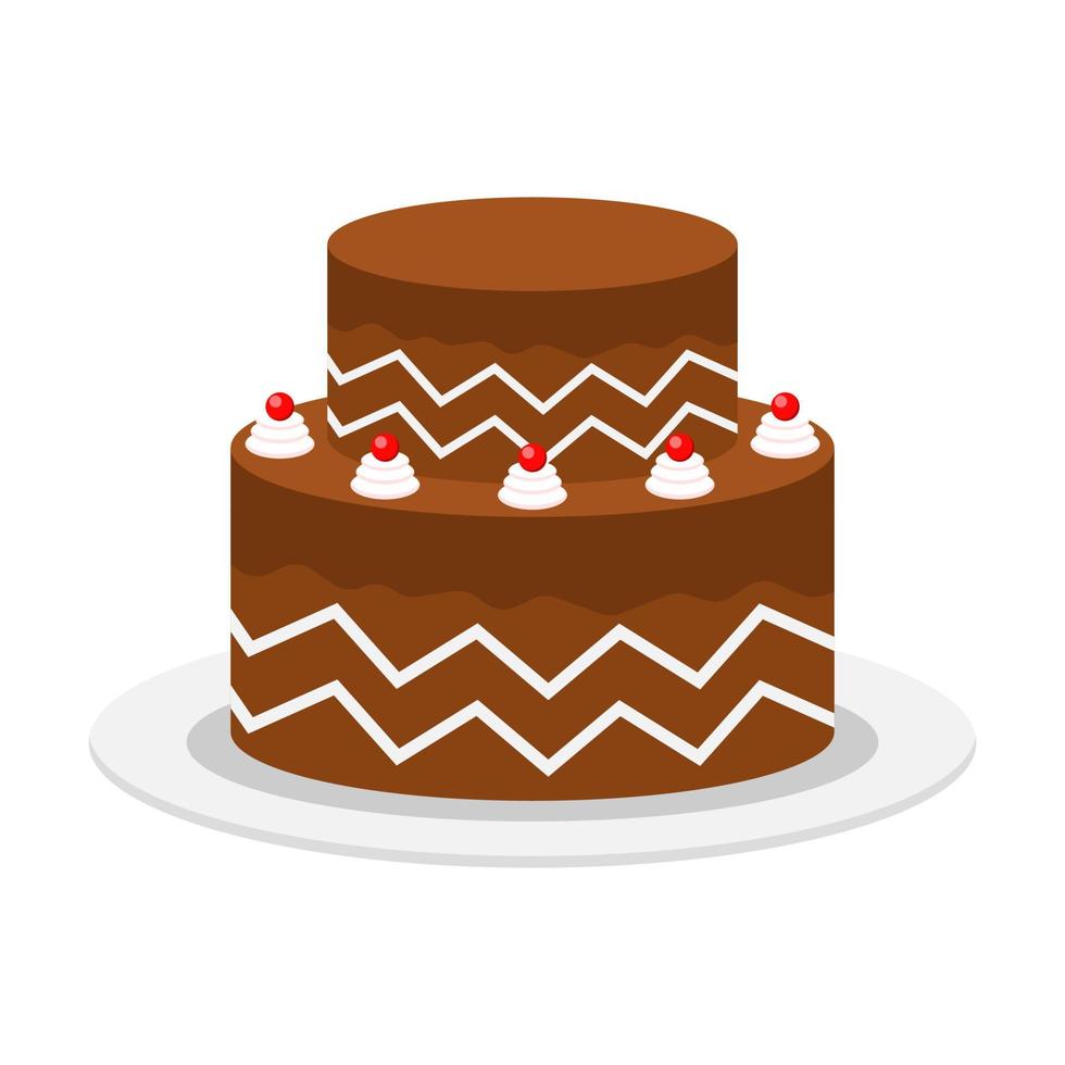 Beautiful cake flat illustration vector