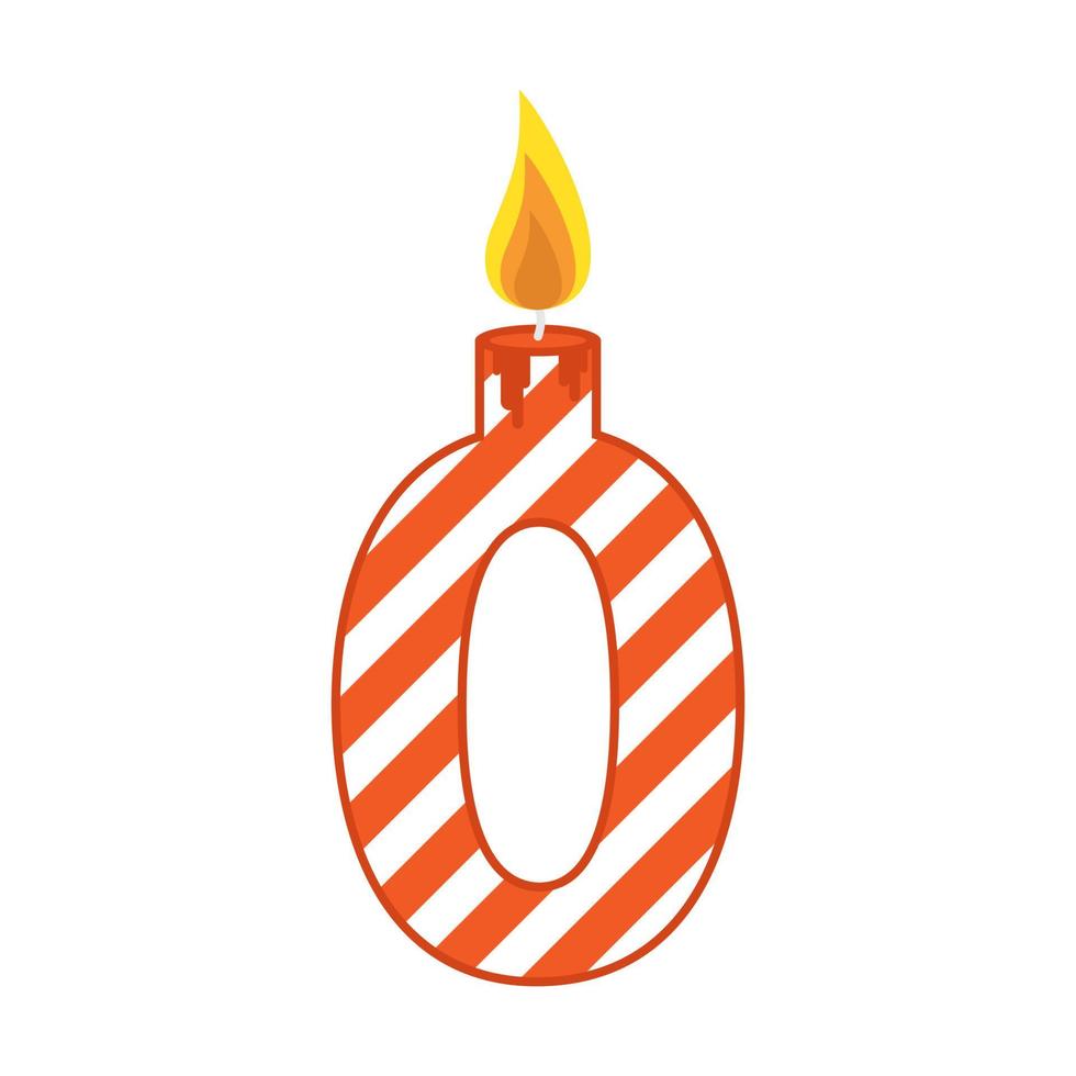Birthday candle number flat illustration vector
