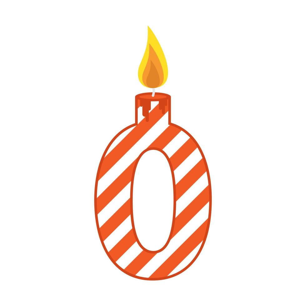 Birthday candle number flat illustration vector