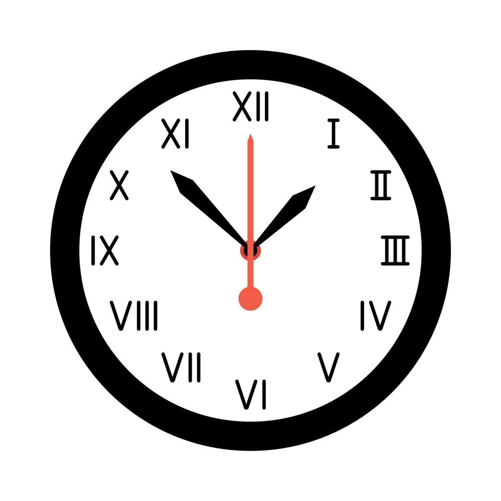 Wall clock template flat illustration vector