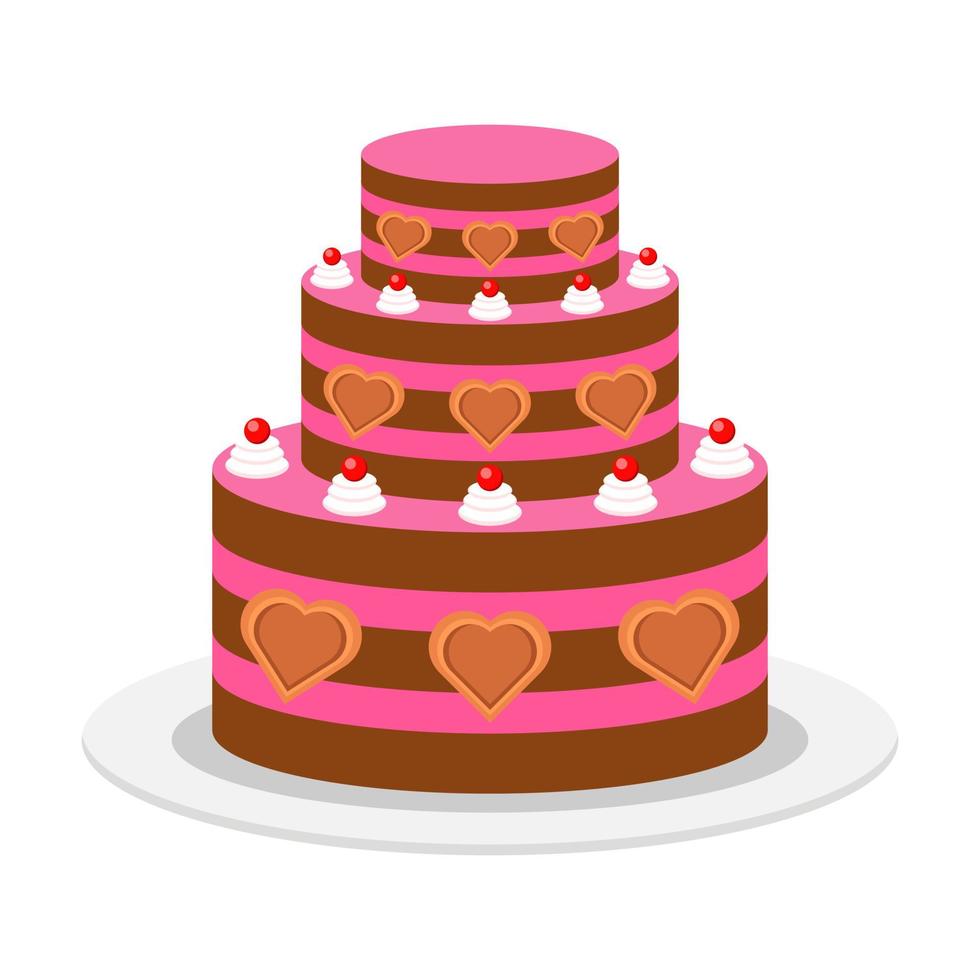 Beautiful cake flat illustration vector