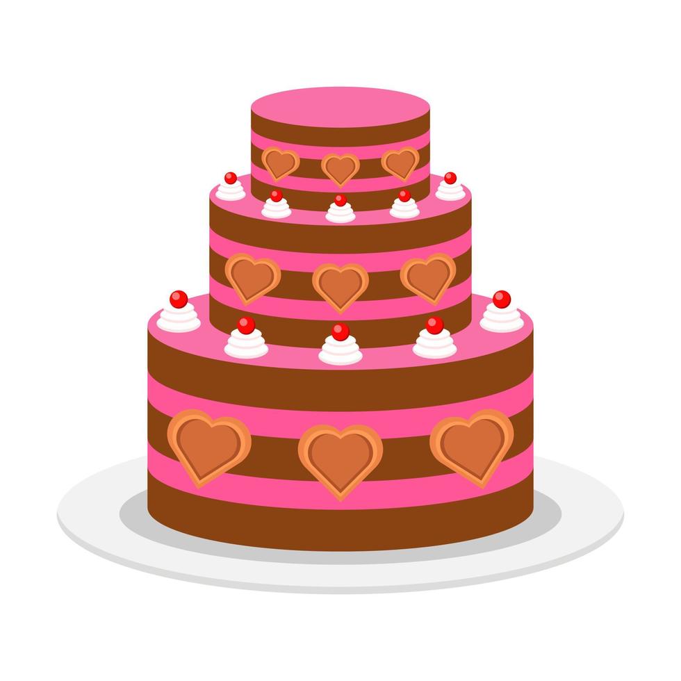 Beautiful cake flat illustration vector