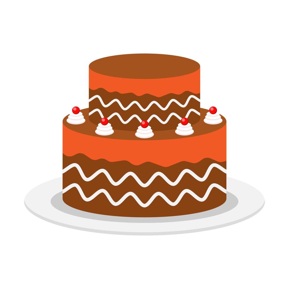 Beautiful cake flat illustration vector