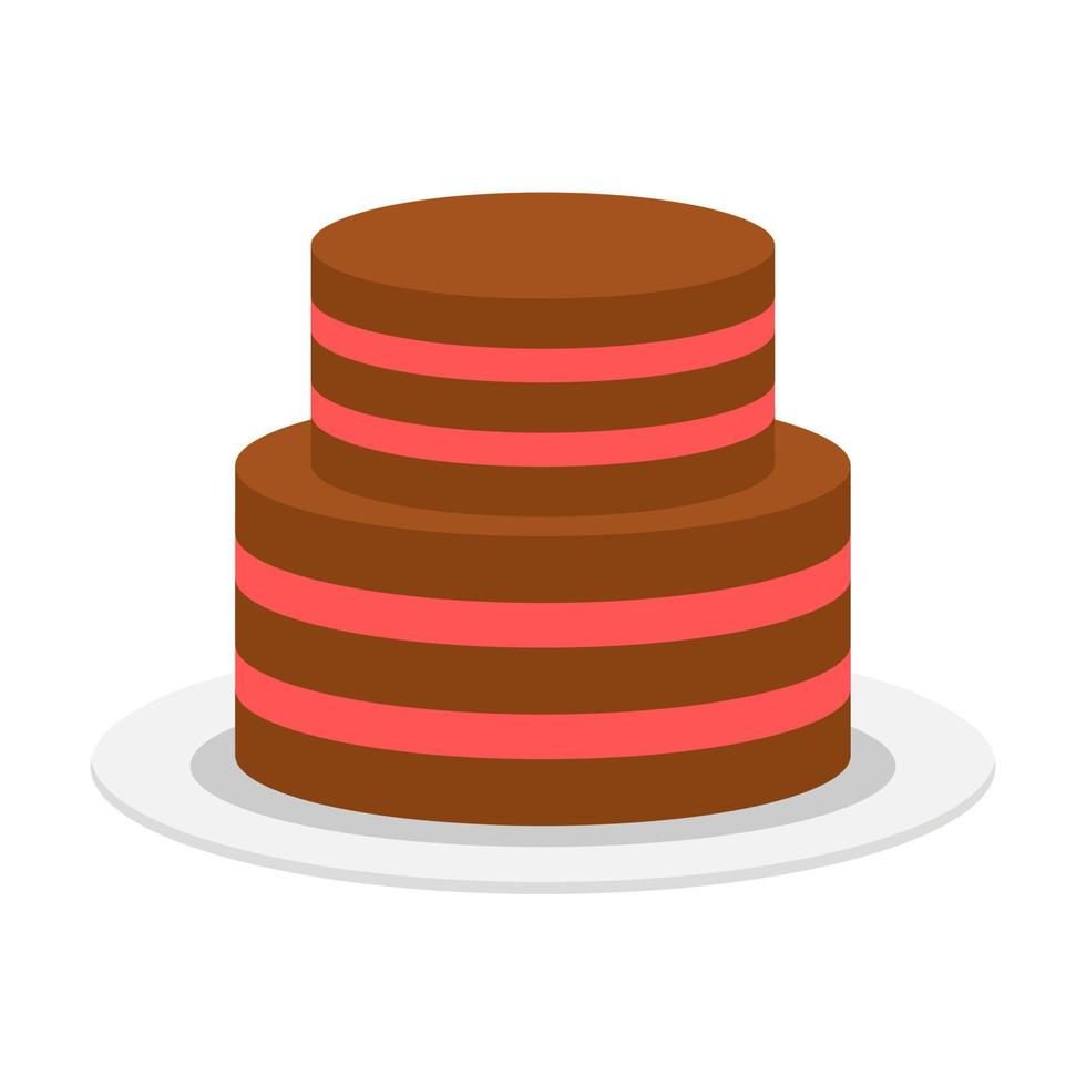 Beautiful cake flat illustration vector