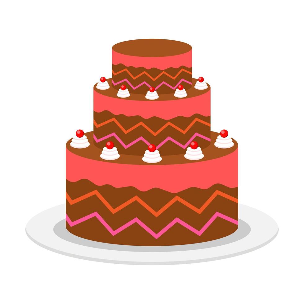 Beautiful cake flat illustration vector