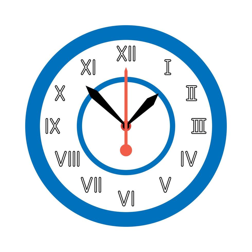 Wall clock template flat illustration vector