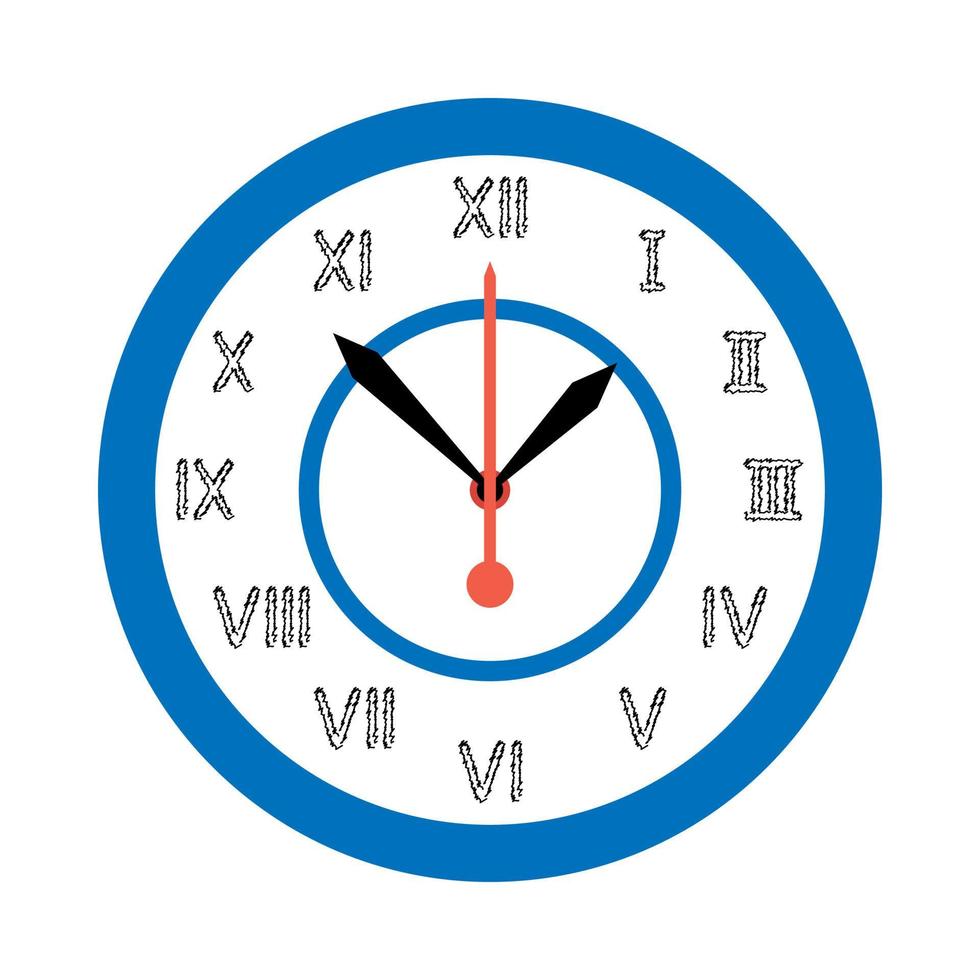 Wall clock template flat illustration vector