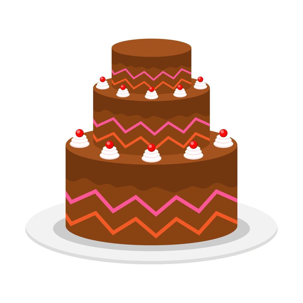 Beautiful cake flat illustration vector