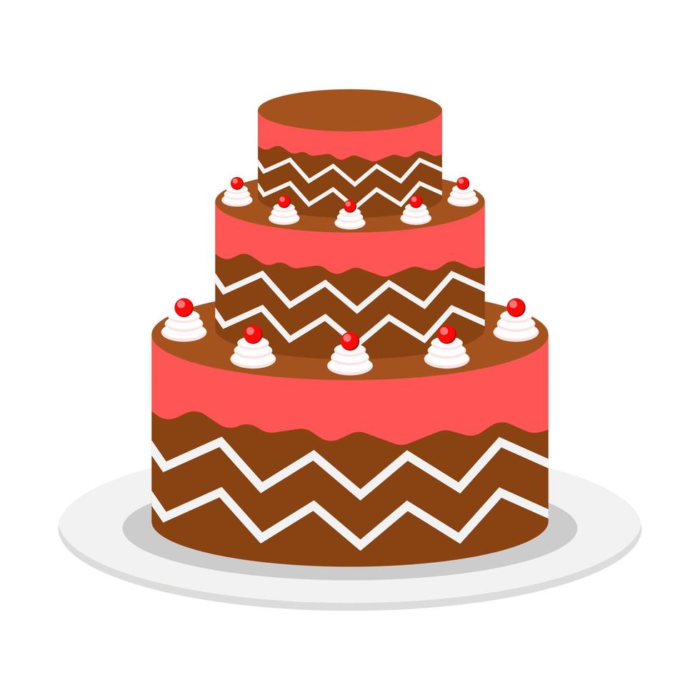 Beautiful cake flat illustration vector