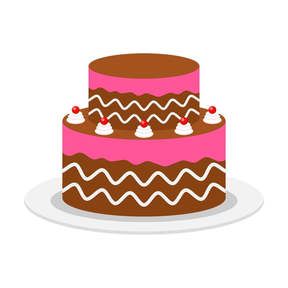 Beautiful cake flat illustration vector