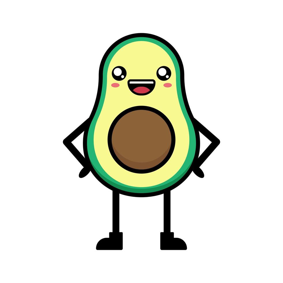 Cute avocado cartoon illustration vector