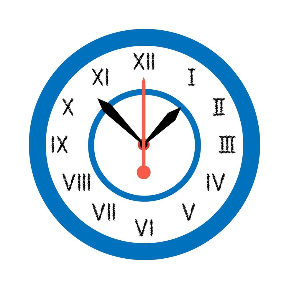 Wall clock template flat illustration vector