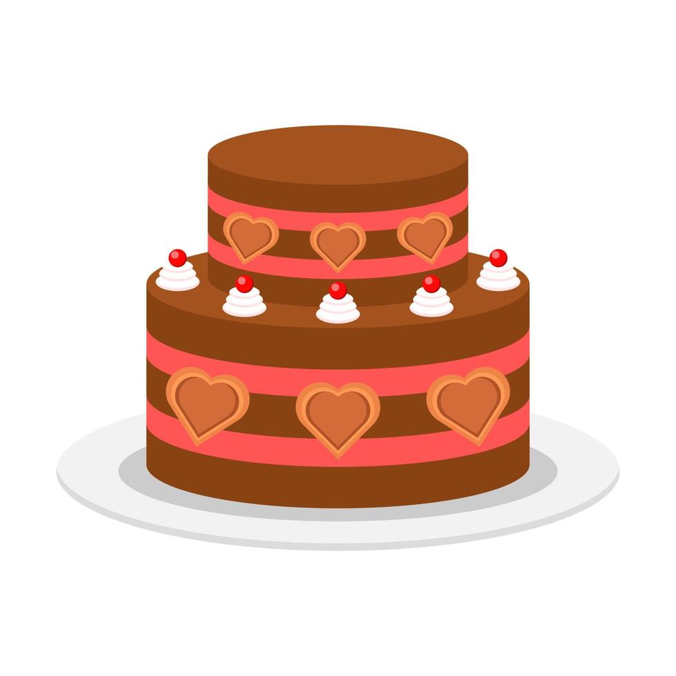 Beautiful cake flat illustration vector