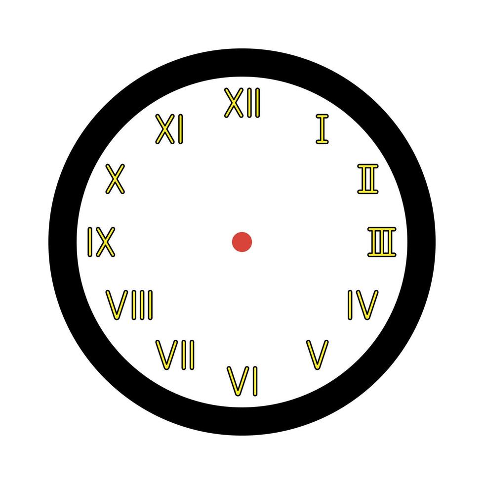 Ilustración plana de plantilla de reloj de pared vector