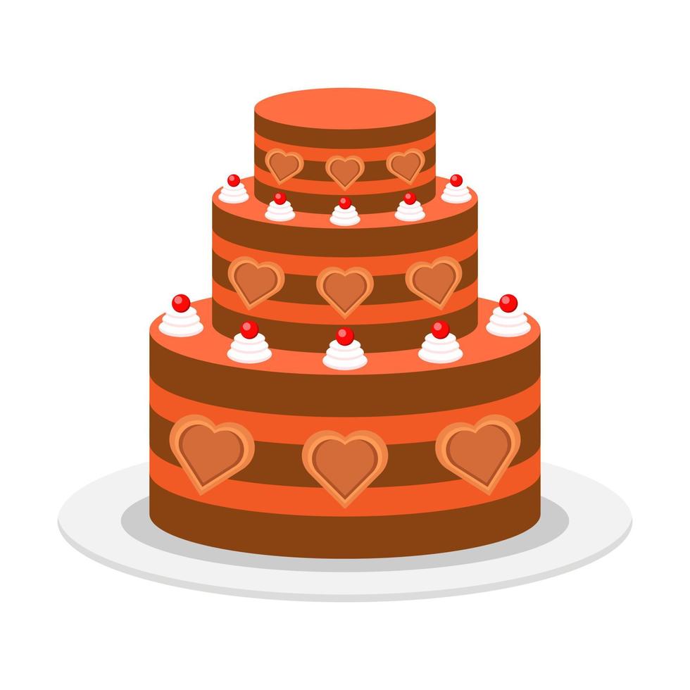 Beautiful cake flat illustration vector