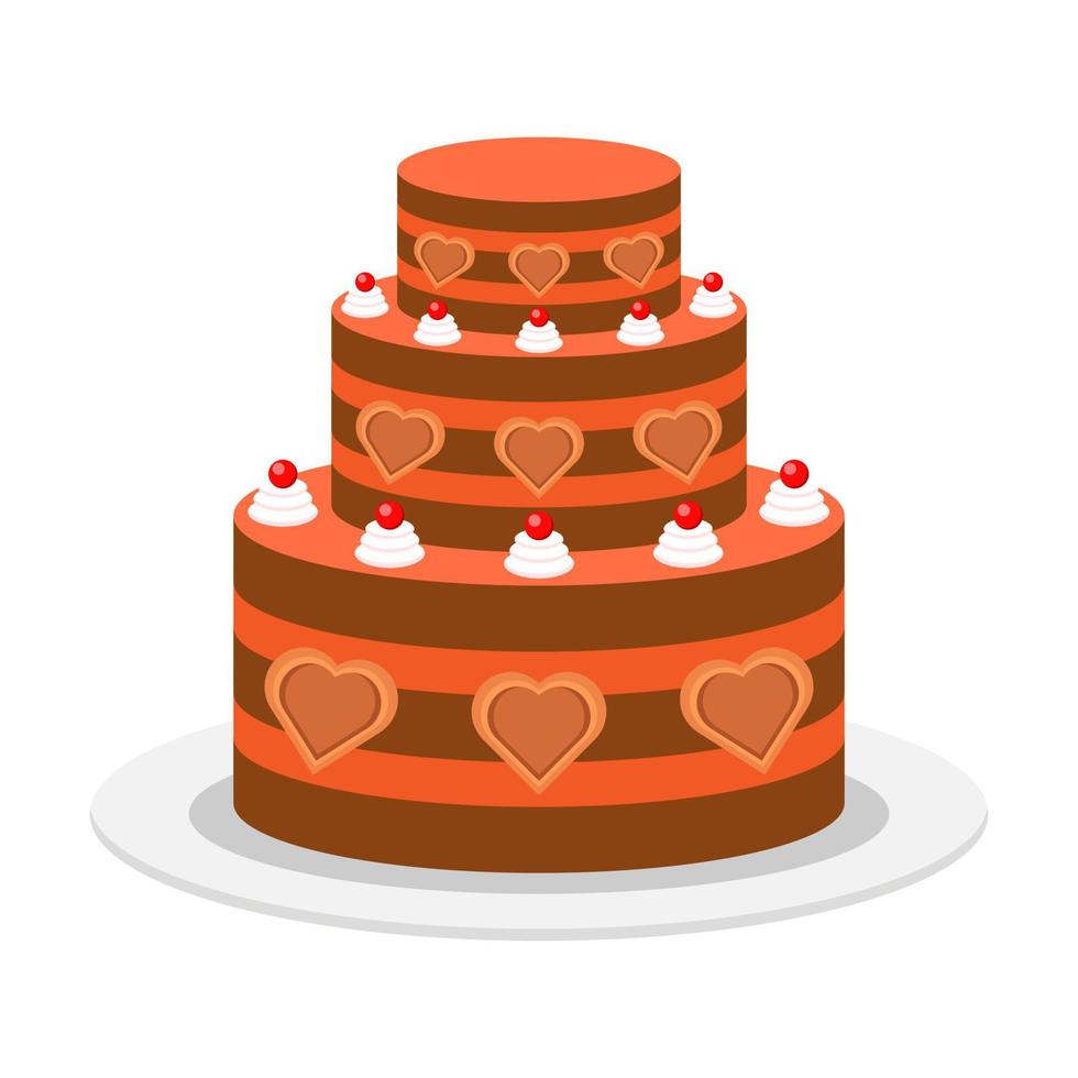 Beautiful cake flat illustration vector