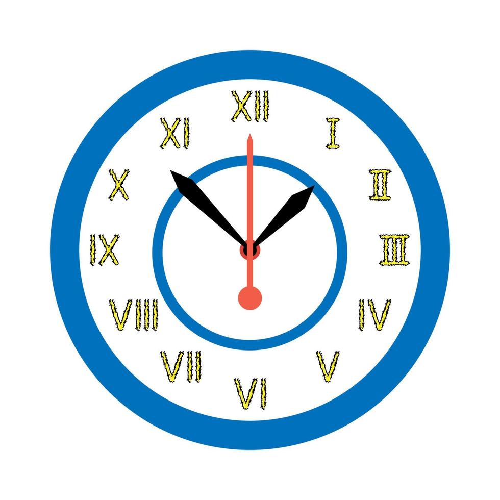 Wall clock template flat illustration vector