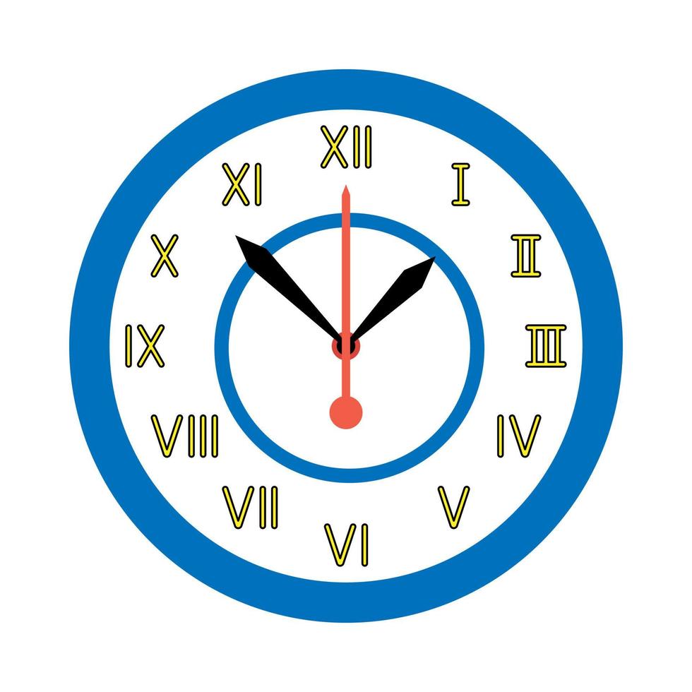 Wall clock template flat illustration vector