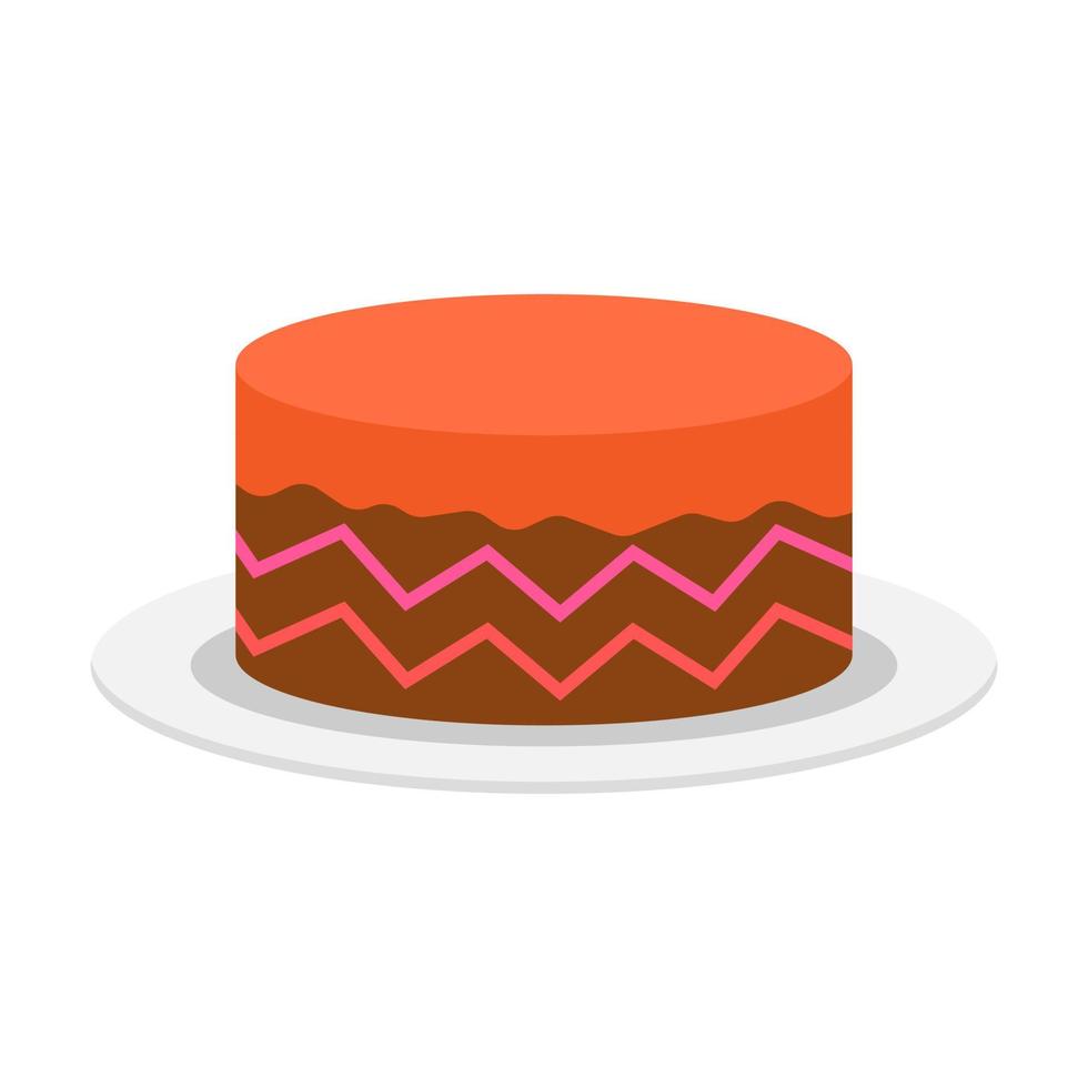 Beautiful cake flat illustration vector