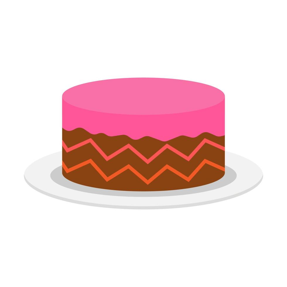 Beautiful cake flat illustration vector