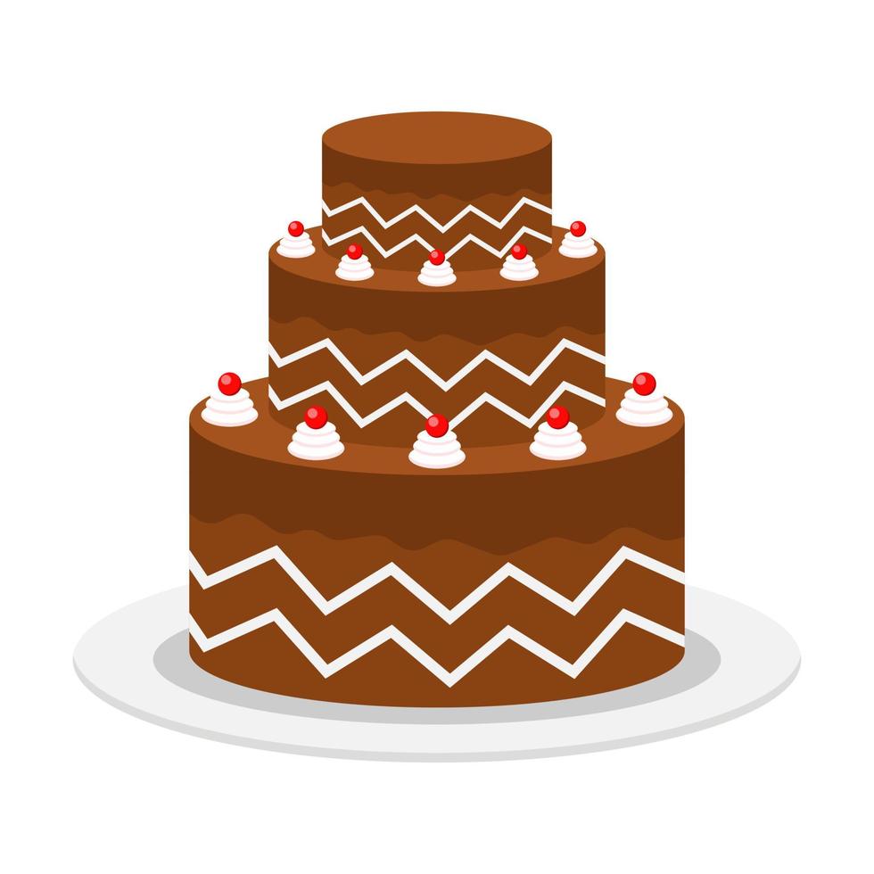 Beautiful cake flat illustration vector