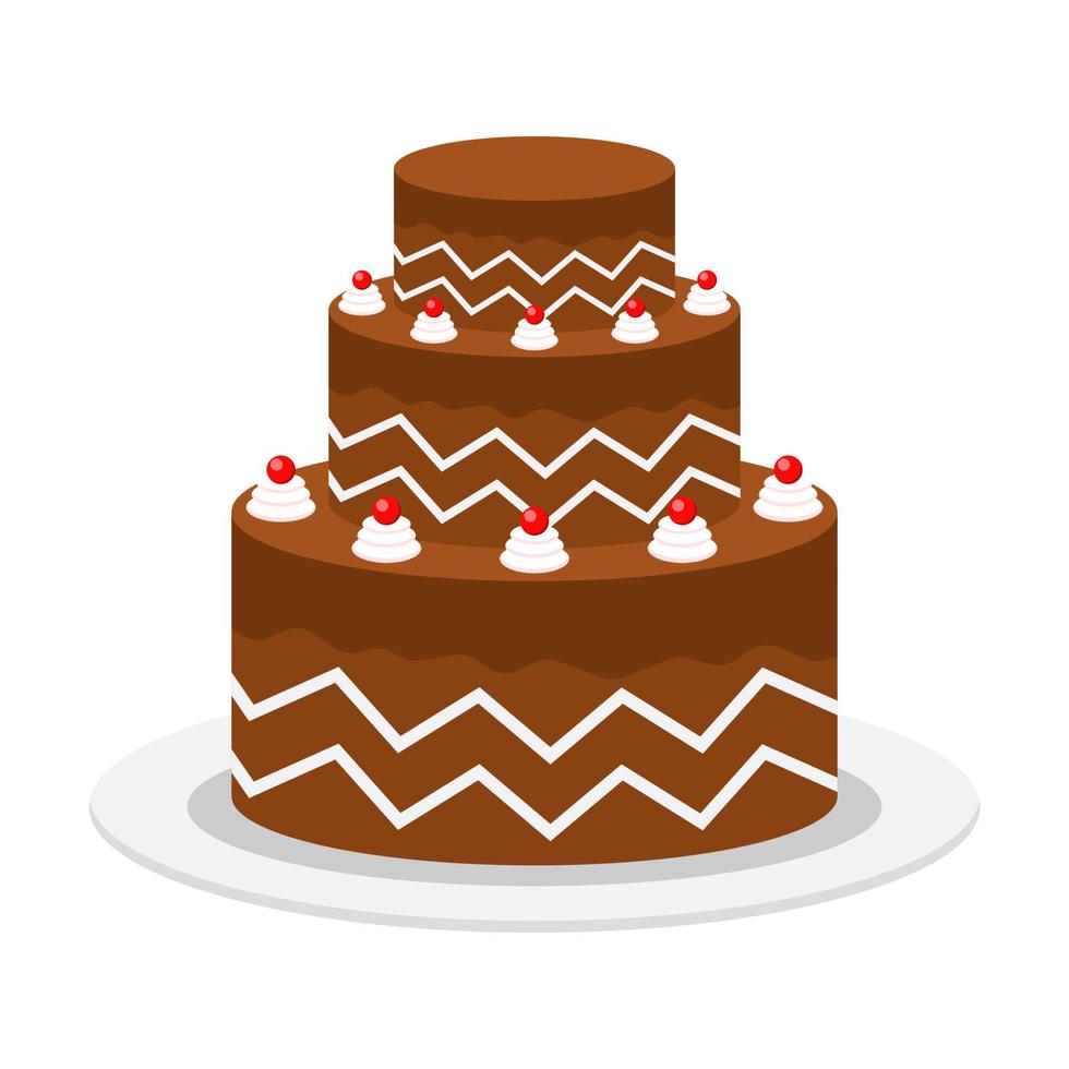 Beautiful cake flat illustration vector